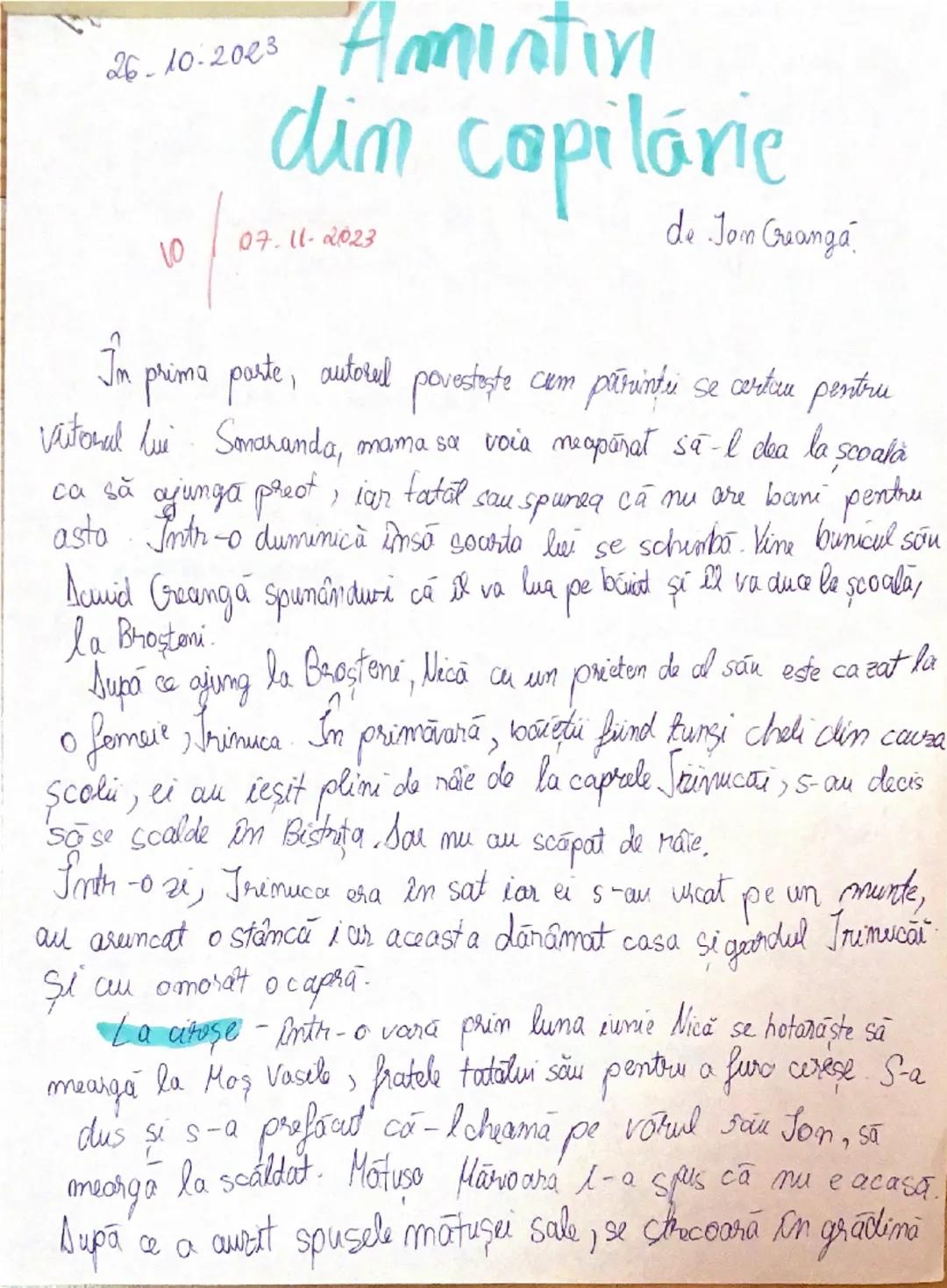 --- OCR Start ---
26.10.2023 Amintiri
10
dim copilarie
07.11-2023
de Jon Creanga
Im prima parte, autorul povesteşte cem parinti
se certau pe