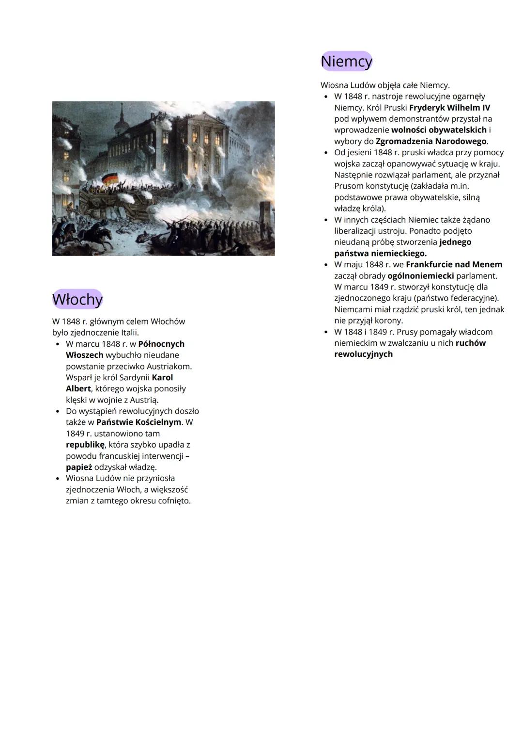 # Wiosna ludów

## Przyczyn Wiosny Ludów

- zła sytuacja najniższych grup społecznych
  - wywołana m.in. klęskami głodu, złymi
  warunkami p