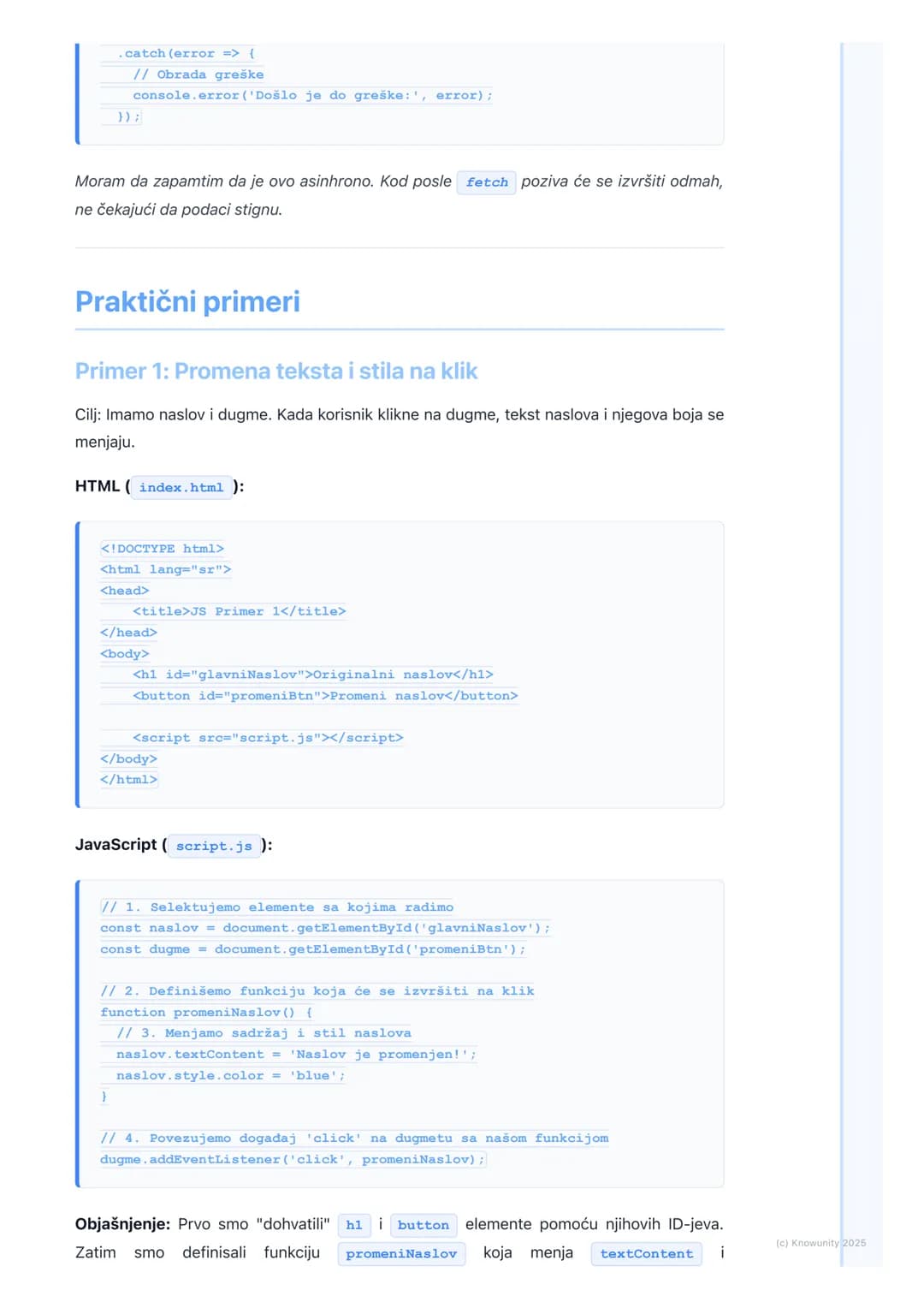 # JavaScript (klijentska strana)

Uvod u JavaScript na klijentskoj strani

JavaScript (JS) je programski jezik koji se izvršava u veb pregle