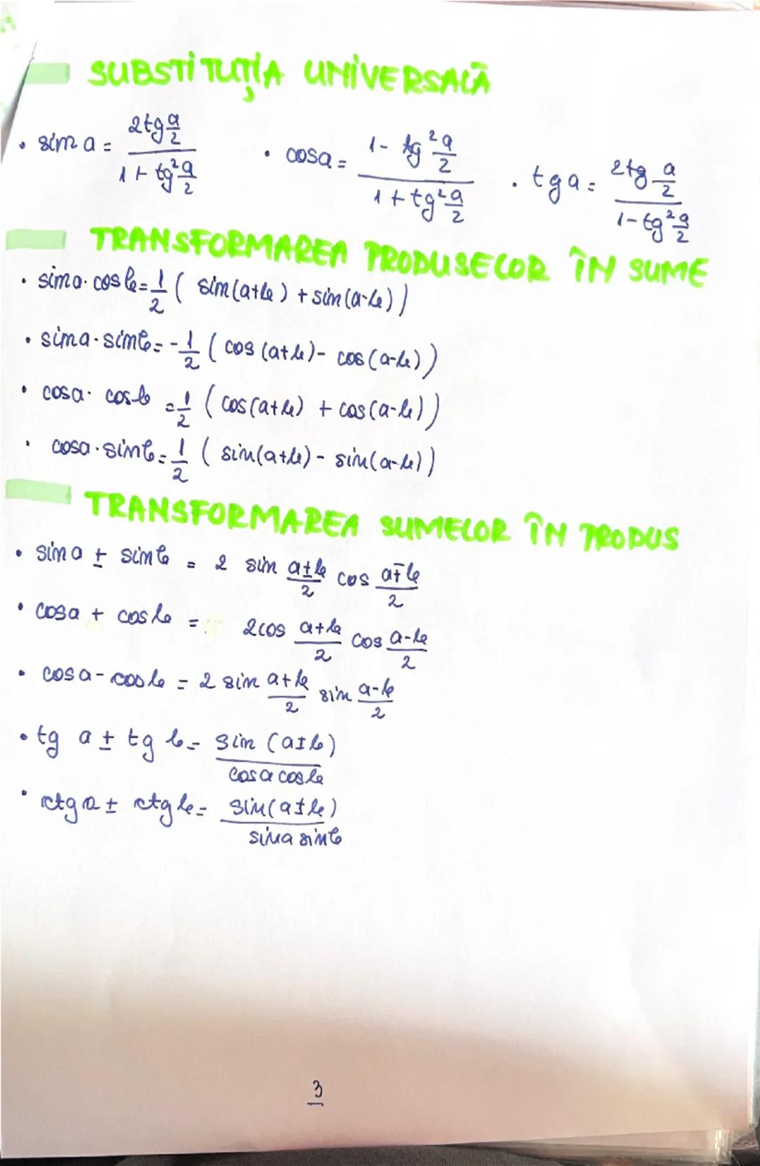 TRIGONOMETRIC
CERCUL TRIGONOMETRIC
^sin
Codranul I Codromul I
0
cadromul III codromul IV
→cos
-> Semnele în cele 4 codro-
Me: x ∈ Cd. I => {