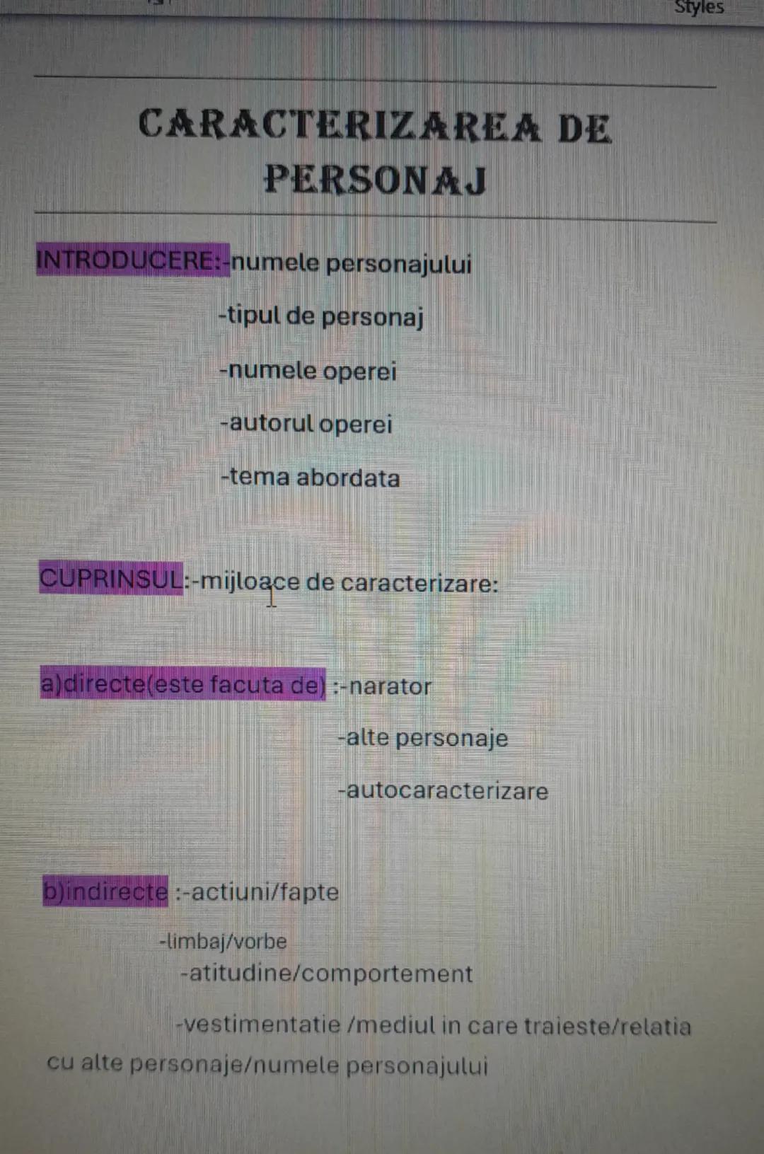 CARACTERIZAREA DE
PERSONAJ

INTRODUCERE:-numele personajului

-tipul de personaj

-numele operei

-autorul operei

-tema abordata

CUPRINSUL