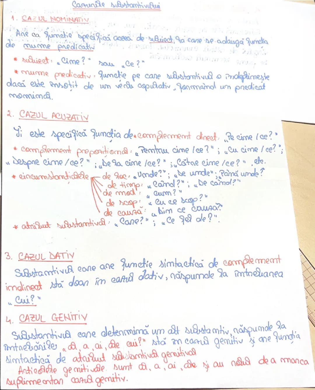 Cazurile substantivului 