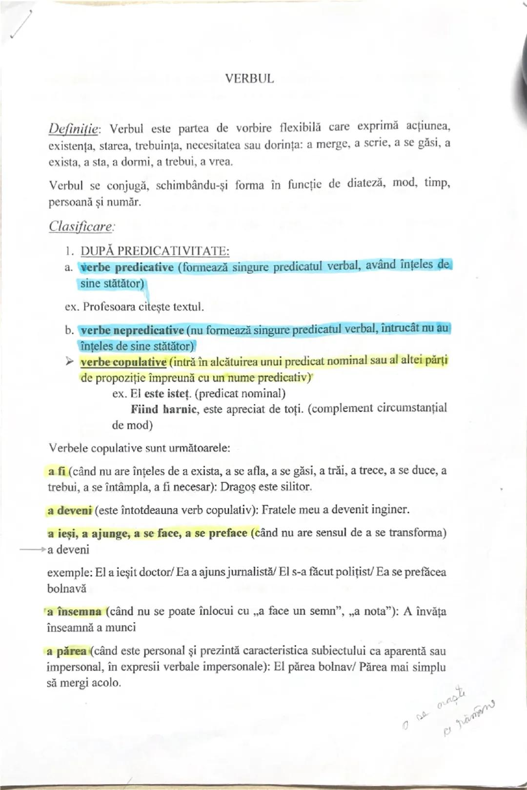 VERBUL

Definiție: Verbul este partea de vorbire flexibilă care exprimă acțiunea,
existența, starea, trebuința, necesitatea sau dorința: a m