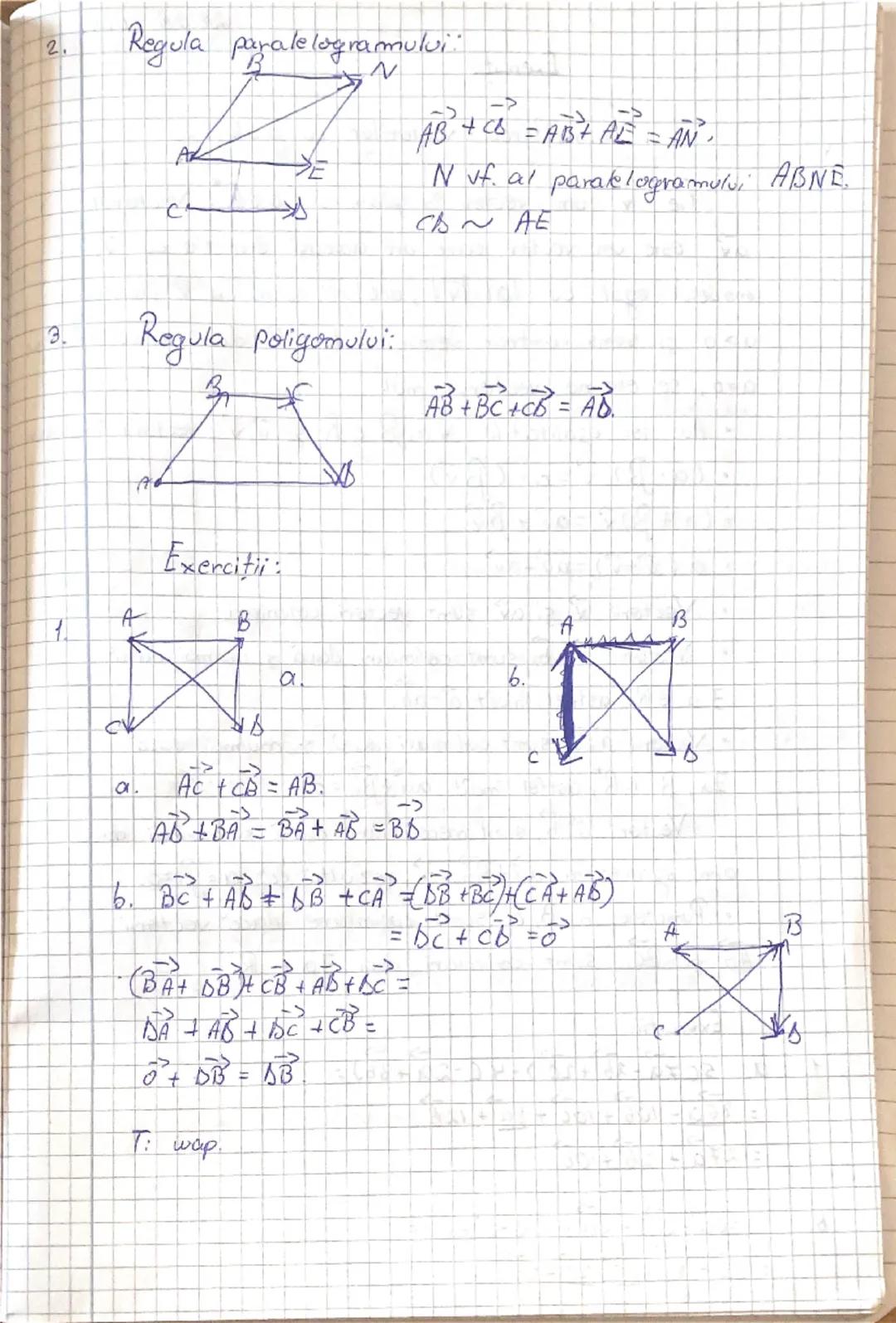 # Adunarea vectorilor

I. Adunarea segmentelor orientate
Suma segmentelor orientate  $\overrightarrow{AB} + \overrightarrow{BC} = \overright