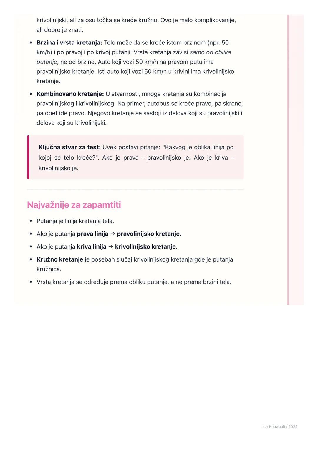 # Vrste kretanja (pravolinijsko,
krivolinijsko)

Uvod u vrste kretanja

Kretanje je svuda oko nas, ali tela se ne kreću uvek na isti način. 