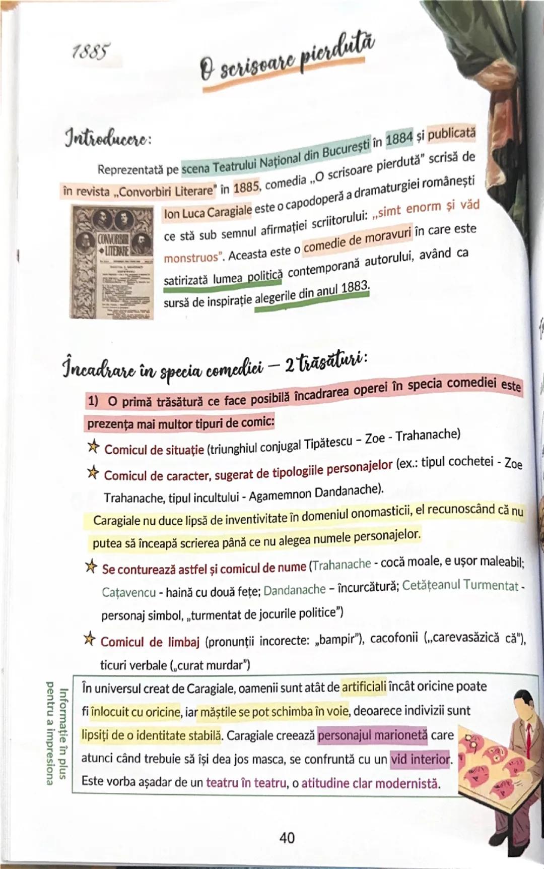 # 7885

# O scrisoare pierdută

# Introducere:

Reprezentată pe scena Teatrului Național din București în 1884 și publicată în revista „Conv
