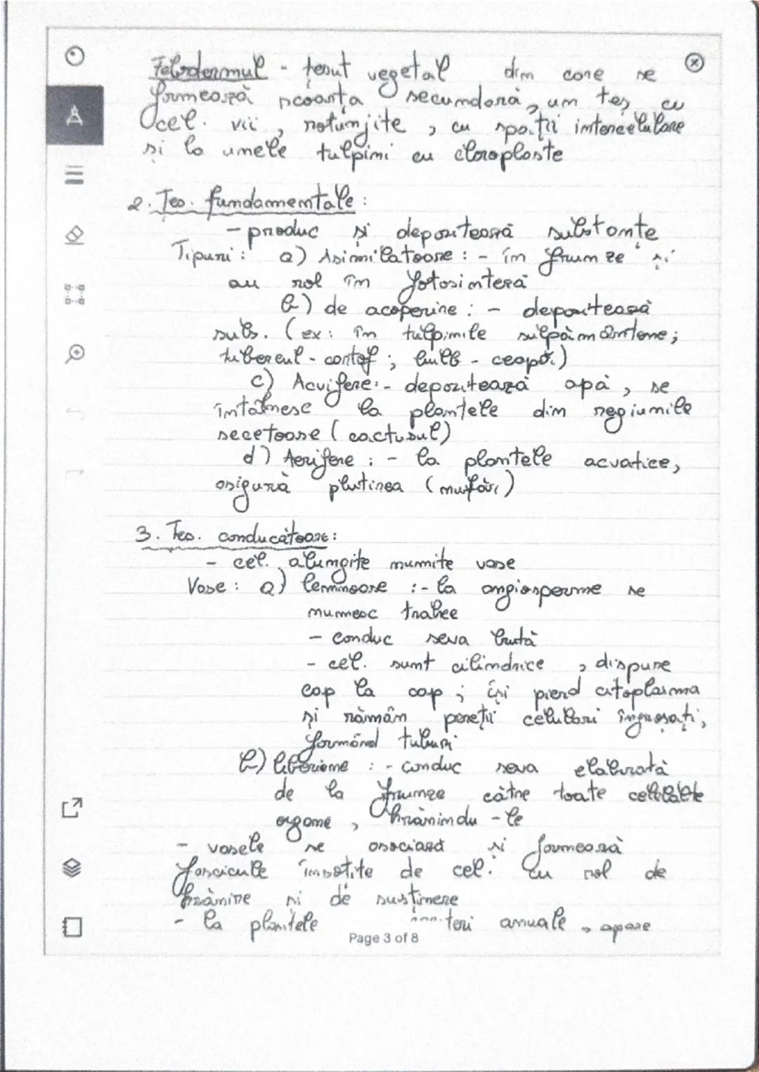 --- OCR Start ---
A
쇼
Tesutumle
A. Kesuturi vegetale:
Dupa furma celulelor: J tes. pare mchimatre
> tes prozenchimatice
Dupa greadul de dife