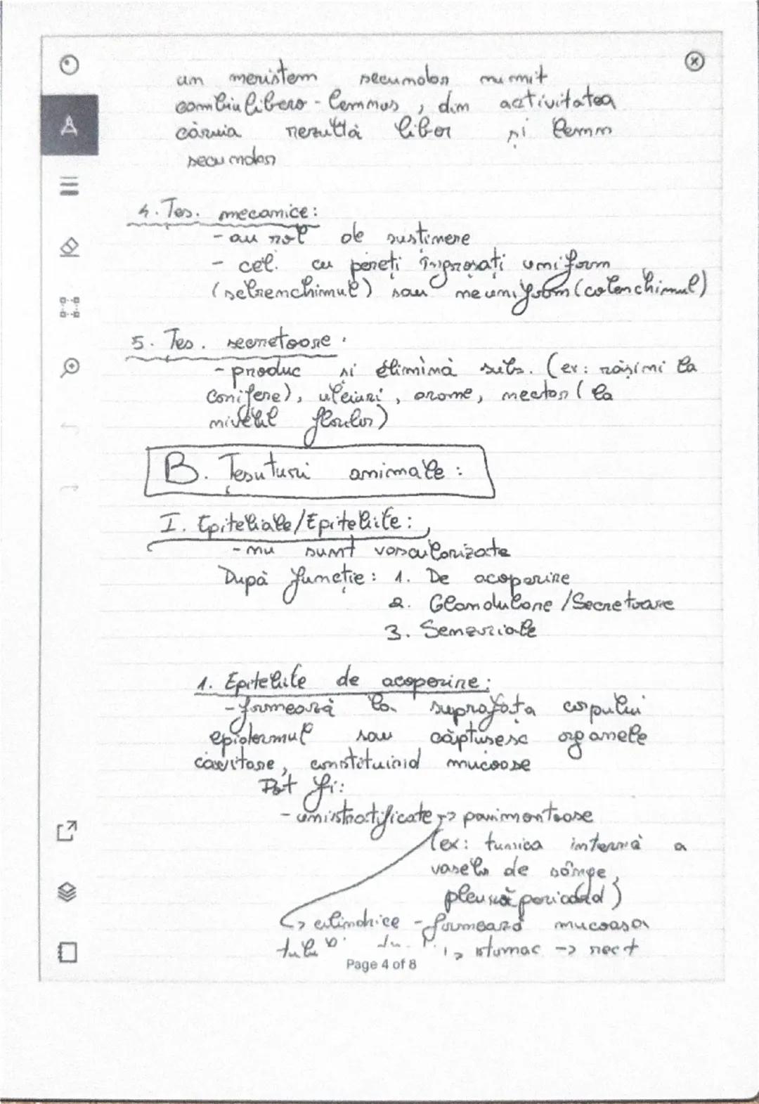 --- OCR Start ---
A
쇼
Tesutumle
A. Kesuturi vegetale:
Dupa furma celulelor: J tes. pare mchimatre
> tes prozenchimatice
Dupa greadul de dife