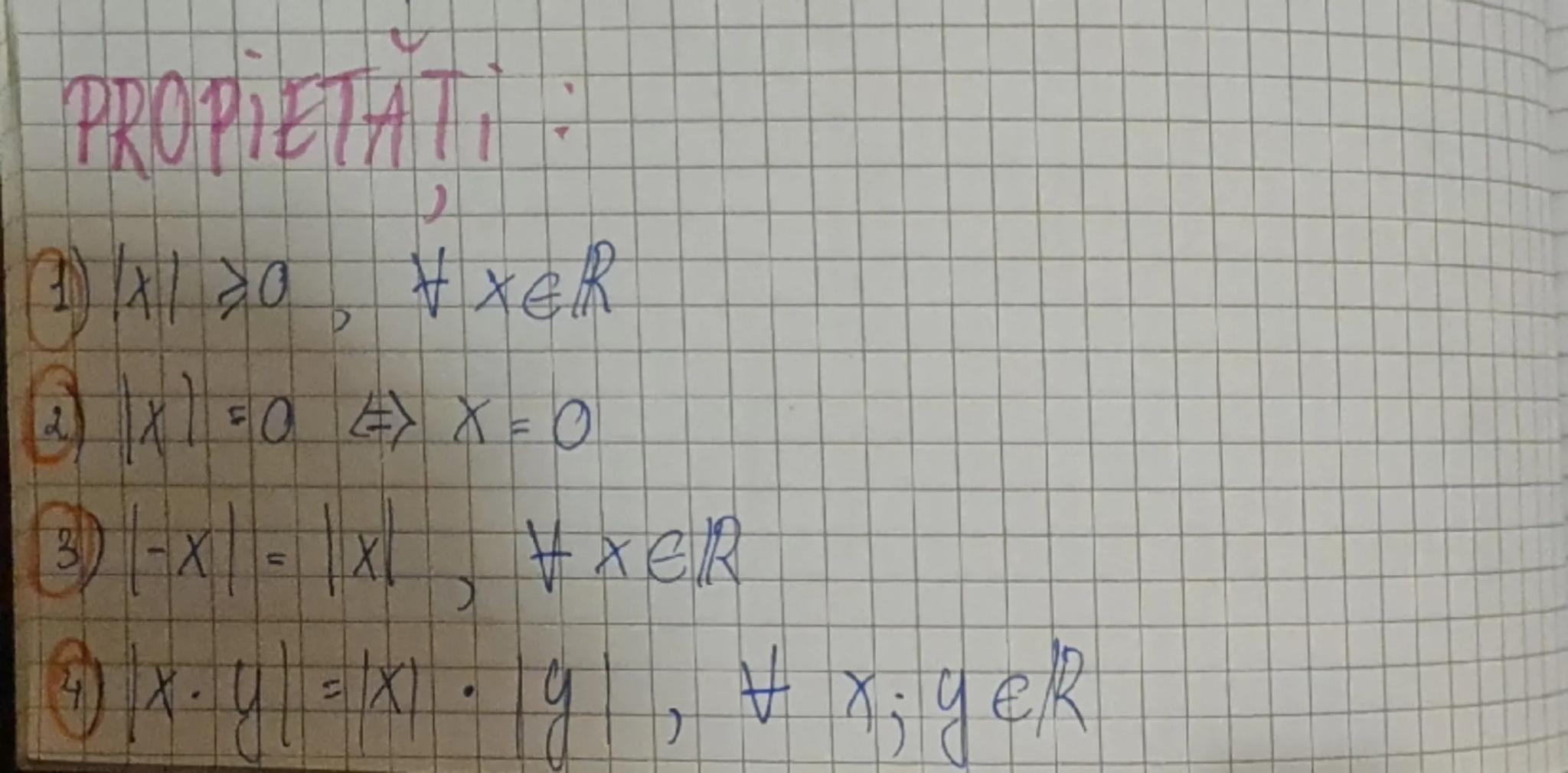 CAIET MATE
els a 9-a
Clasa a IX-a - lea
2 Modulul unui număr real
(numere reale)
• MODULUL unui nr. real x, notat |x|, se definește astfel:
