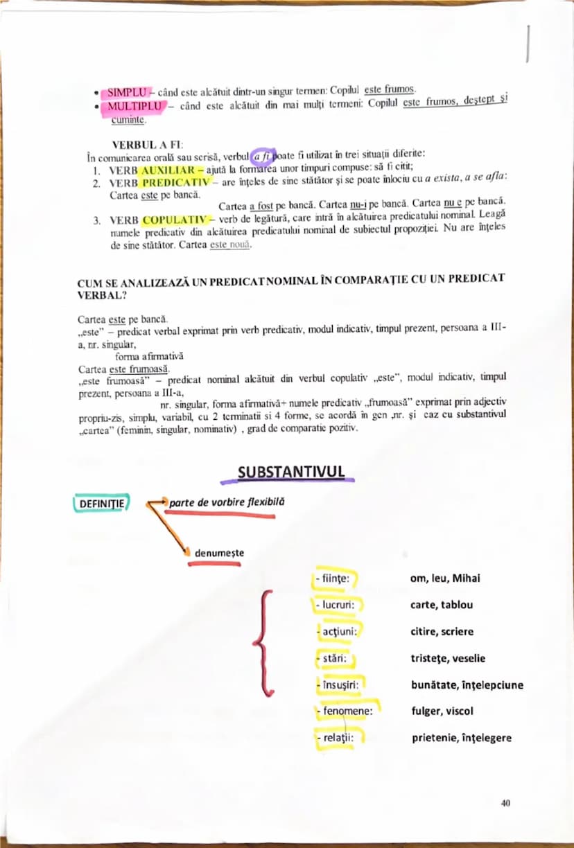 --- OCR Start ---
SIMPLU - când este alcătuit dintr-un singur termen: Copilul este frumos.
MULTIPLU - când este alcătuit din mai mulți terme