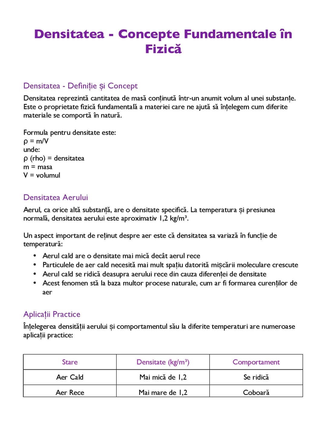 Densitatea - Concepte Fundamentale în Fizică