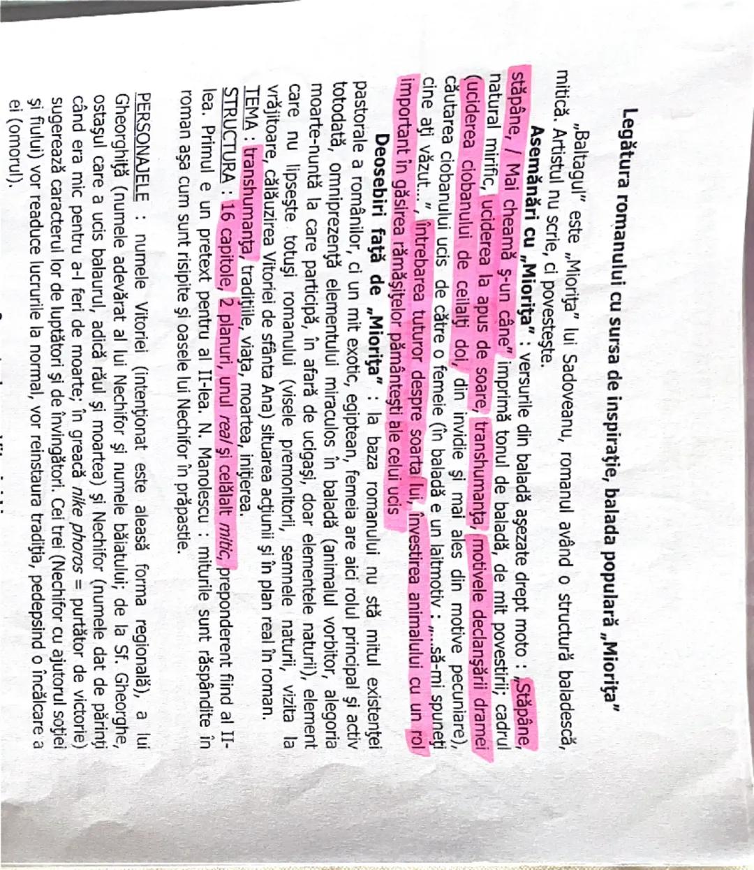 # Romanul: Baltagul
(rezumat)
de Mihail Sadoveanu

"Baltagul" (1930), una din capodoperele lui Sadoveanu, prezintă lumea
străveche a satului