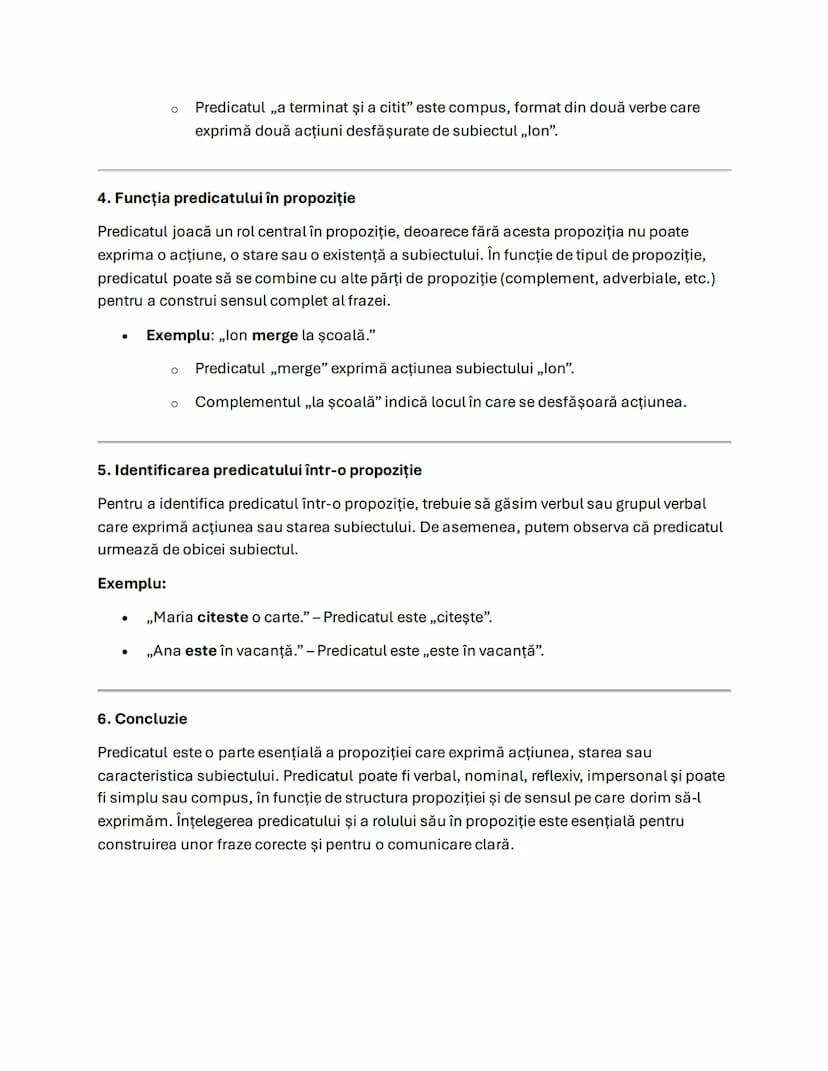 --- OCR Start ---
Predicatul, a terminat și a citit" este compus, format din două verbe care
exprimă două acțiuni desfăşurate de subiectul „