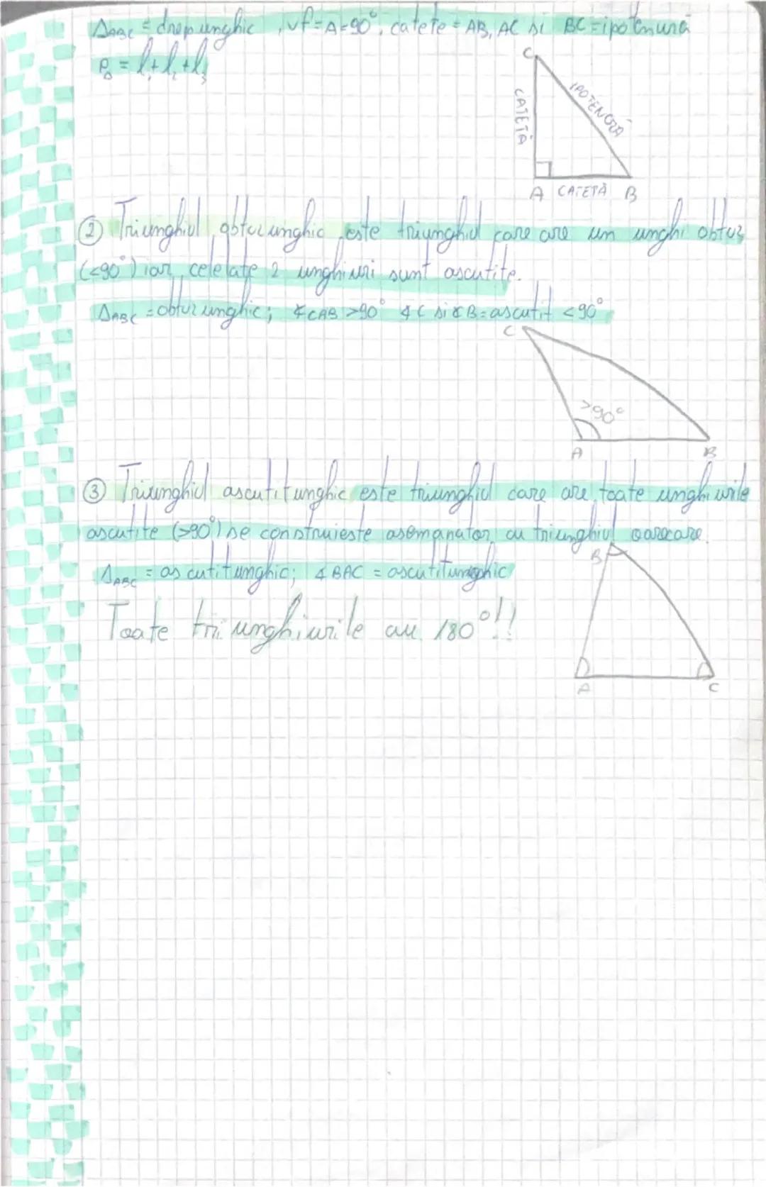 Triunghiul

1) triunghiul oarecare (scalen) este triunghiul care are lat. segmentele
de lungimi diferite
Δoc oarecare = lat AB≠BC≠CA sau AB=