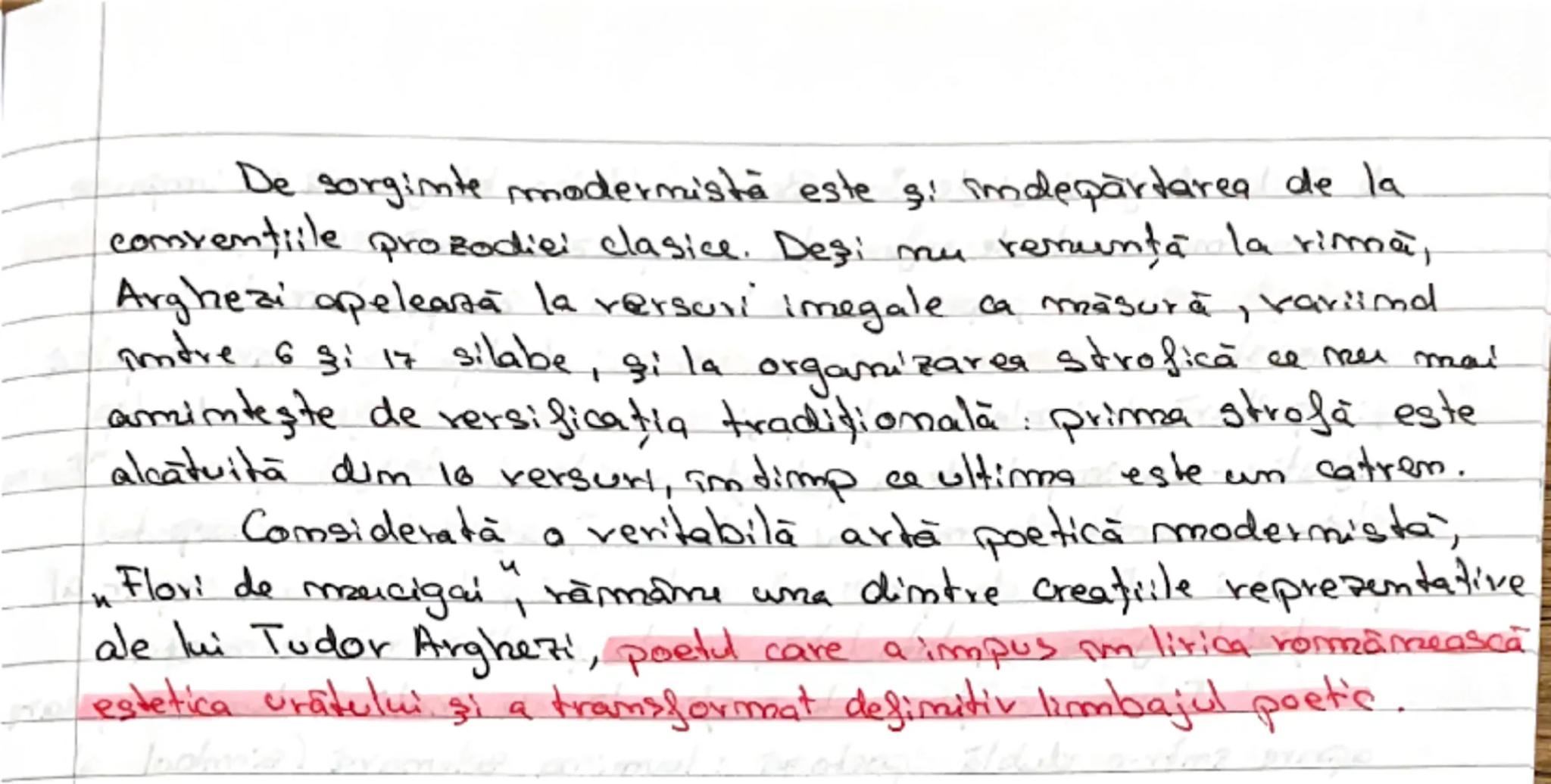 --- OCR Start ---
Flori de mucigai
Tudor Arghezi
Modernismul reprezintă un curent literar şi artistic, ce a
domimat literatura secolului al 