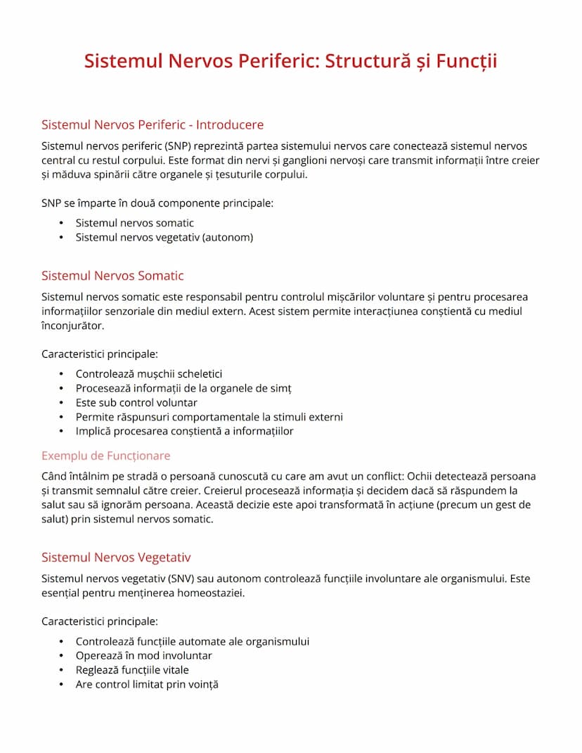# Sistemul Nervos Periferic: Structură și Funcţii

# Sistemul Nervos Periferic - Introducere
Sistemul nervos periferic (SNP) reprezintă part