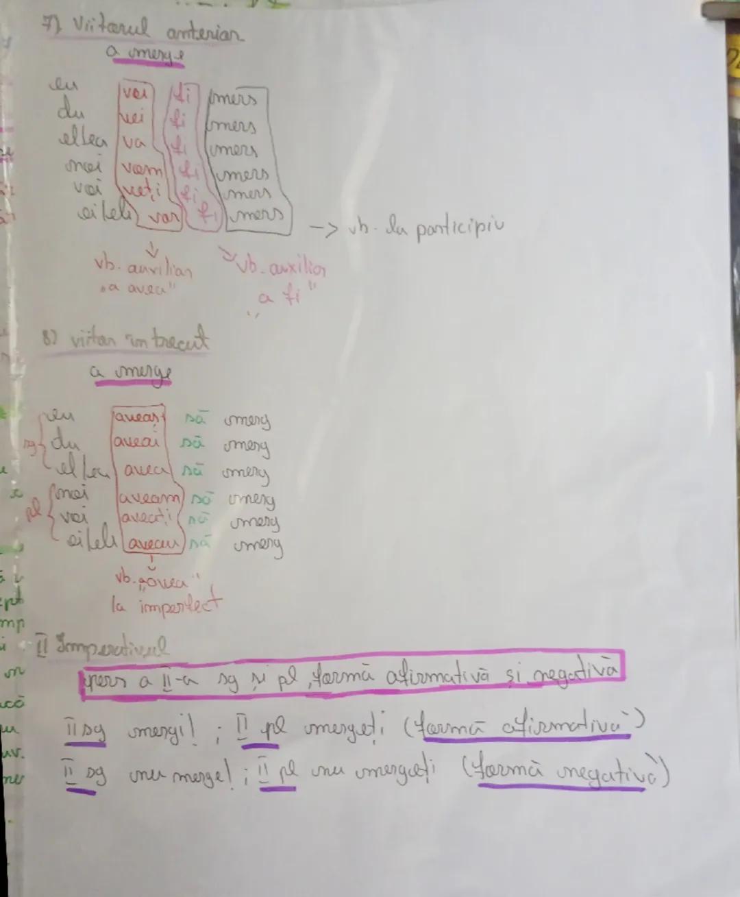 # Timpurile verbului

1) Prezentul

a merge

{eu merg
sg {du mergi
{ellea merge
pl {noi mergem
{voi mergeți
{eile/ele merg

4) Perfectul
com