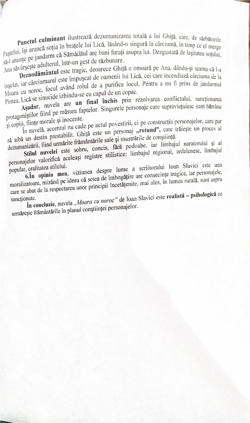 # 4.Titlul nuvelei este, mai degrabă, ironic. Toporul ales, căruciuma numită Moara cu noroc, ajunge să reprezinte Moara cu ghinion. Moara ca