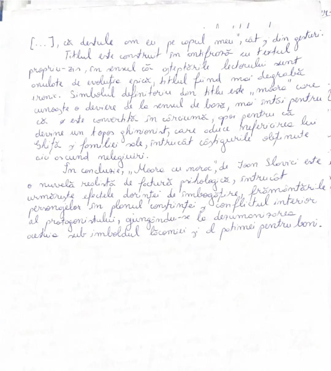 --- OCR Start ---
أ
Eveu de caracterizare a persenjului
primepel din musela prihologică
Moare cu
in onul
o nuvelă redistă
„Moara cu noroc, d