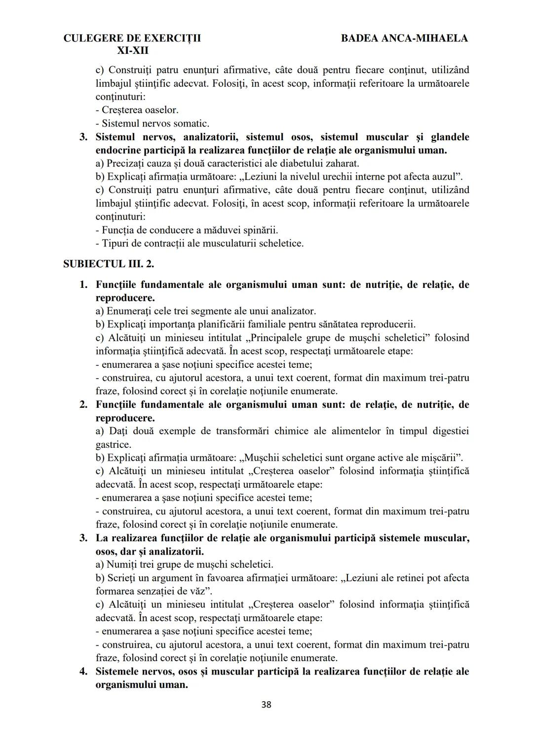 BADEA ANCA-MIHAELA
ISBN 978-973-0-37214-4

BIOLOGIE
CULEGERE DE EXERCIȚII
XI-XII

Reşiţa,
2022 CULEGERE DE EXERCIȚII
XI-XII

BADEA ANCA-MIHA