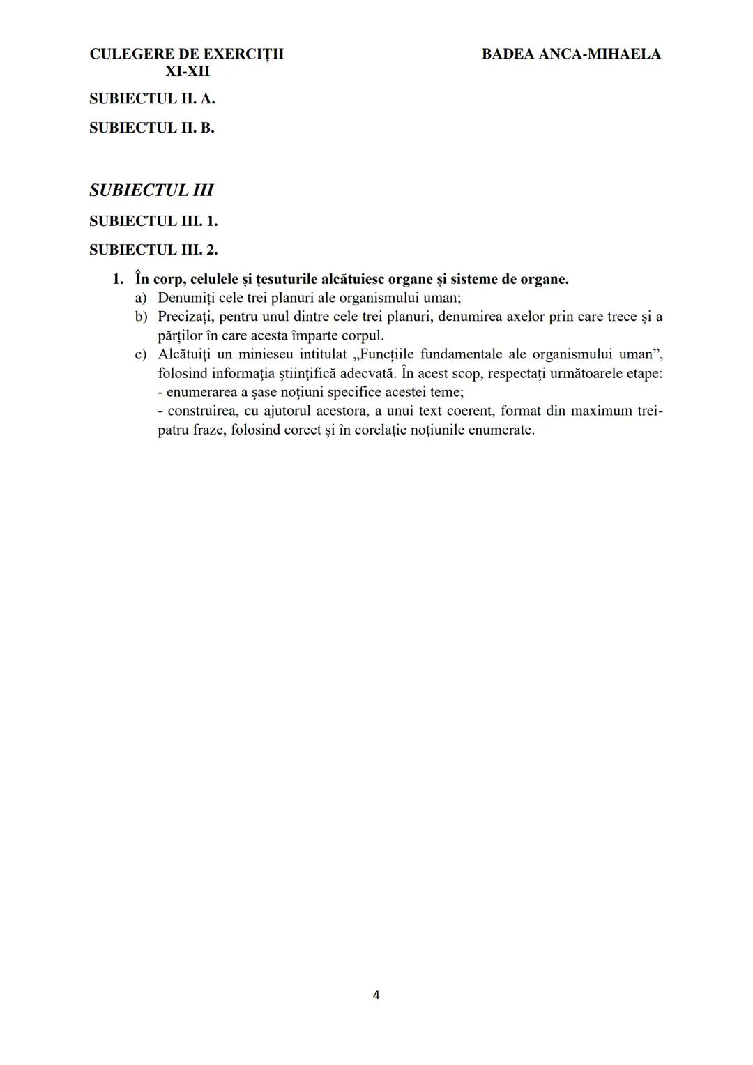 BADEA ANCA-MIHAELA
ISBN 978-973-0-37214-4

BIOLOGIE
CULEGERE DE EXERCIȚII
XI-XII

Reşiţa,
2022 CULEGERE DE EXERCIȚII
XI-XII

BADEA ANCA-MIHA