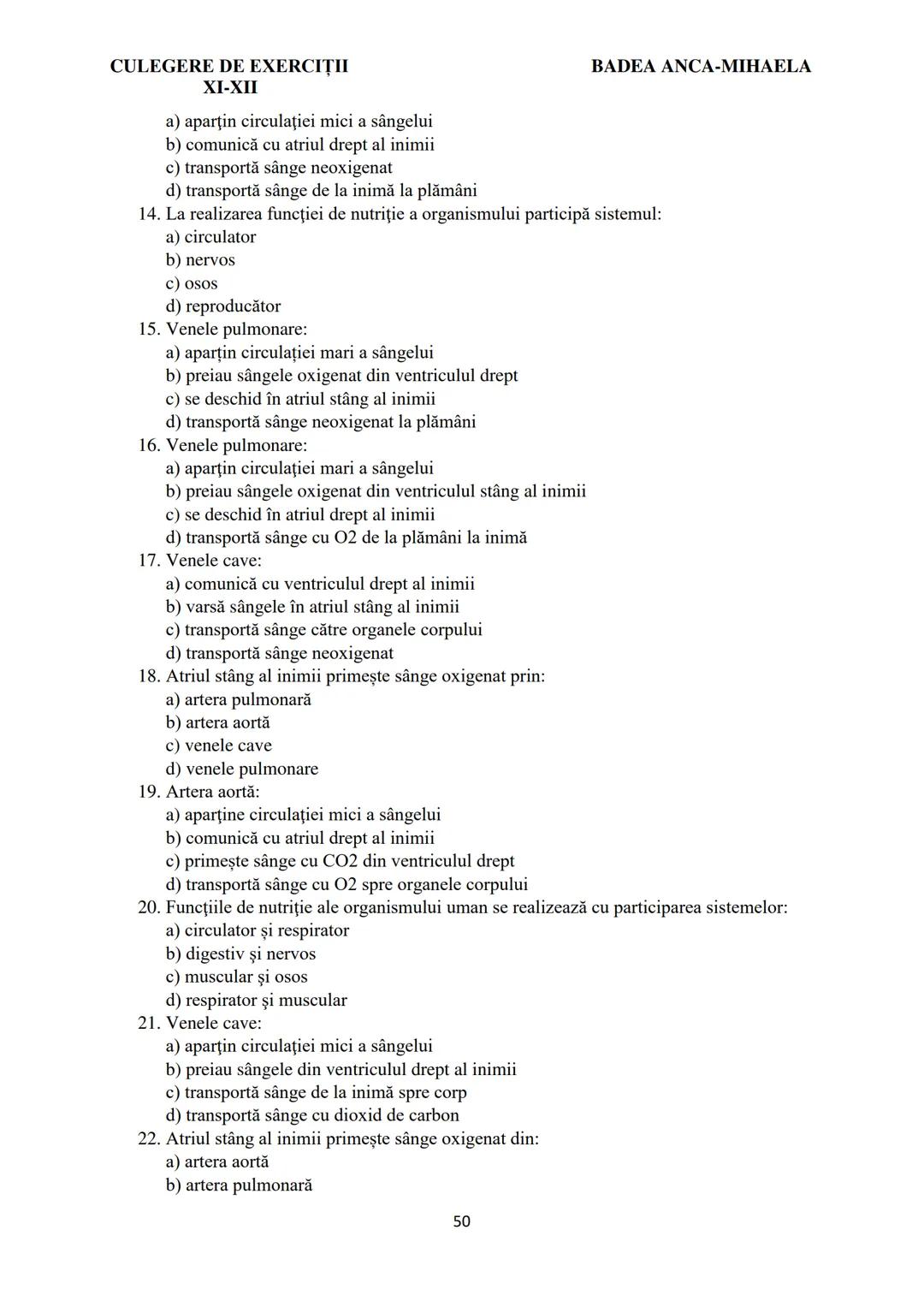 BADEA ANCA-MIHAELA
ISBN 978-973-0-37214-4

BIOLOGIE
CULEGERE DE EXERCIȚII
XI-XII

Reşiţa,
2022 CULEGERE DE EXERCIȚII
XI-XII

BADEA ANCA-MIHA
