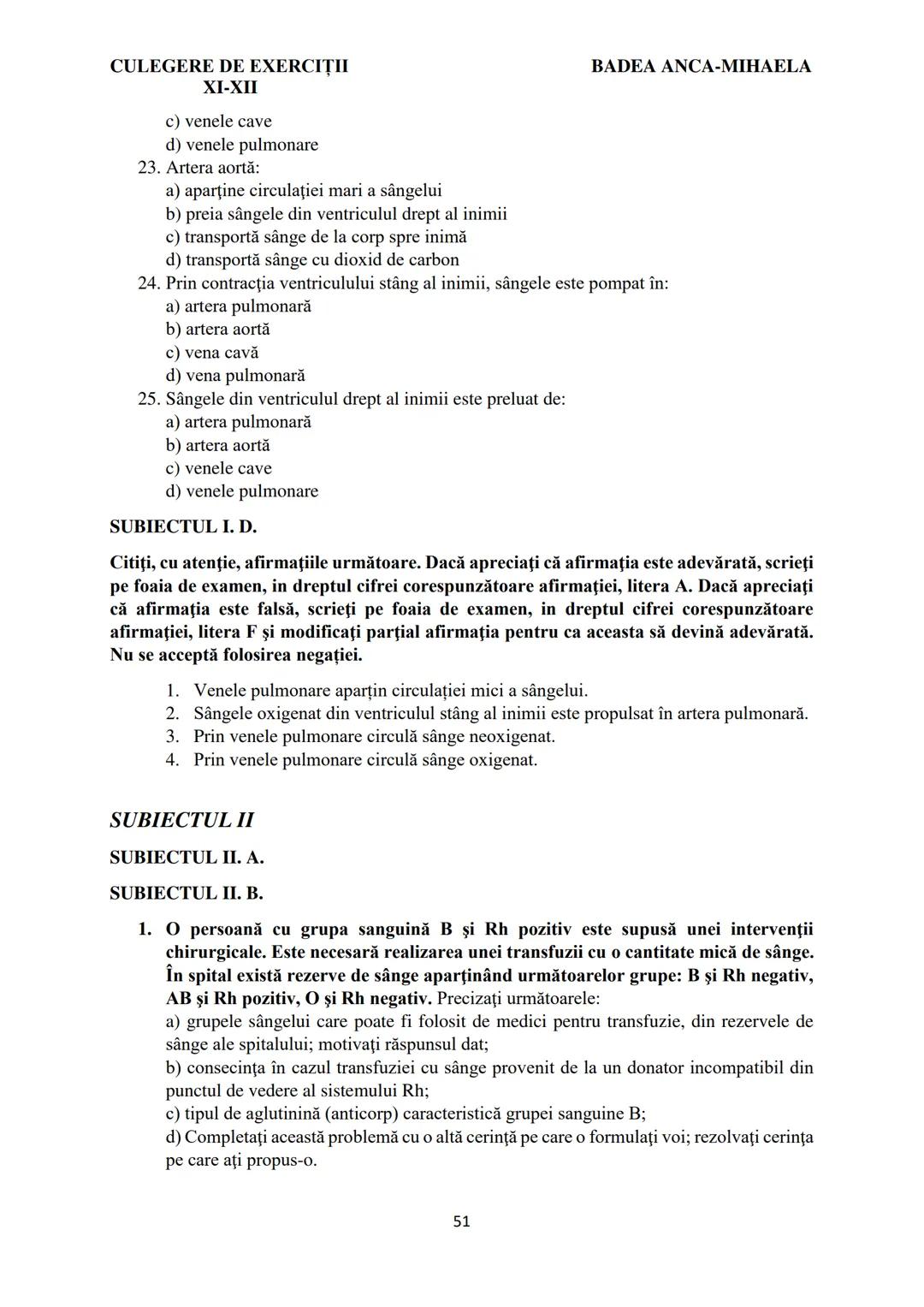 BADEA ANCA-MIHAELA
ISBN 978-973-0-37214-4

BIOLOGIE
CULEGERE DE EXERCIȚII
XI-XII

Reşiţa,
2022 CULEGERE DE EXERCIȚII
XI-XII

BADEA ANCA-MIHA