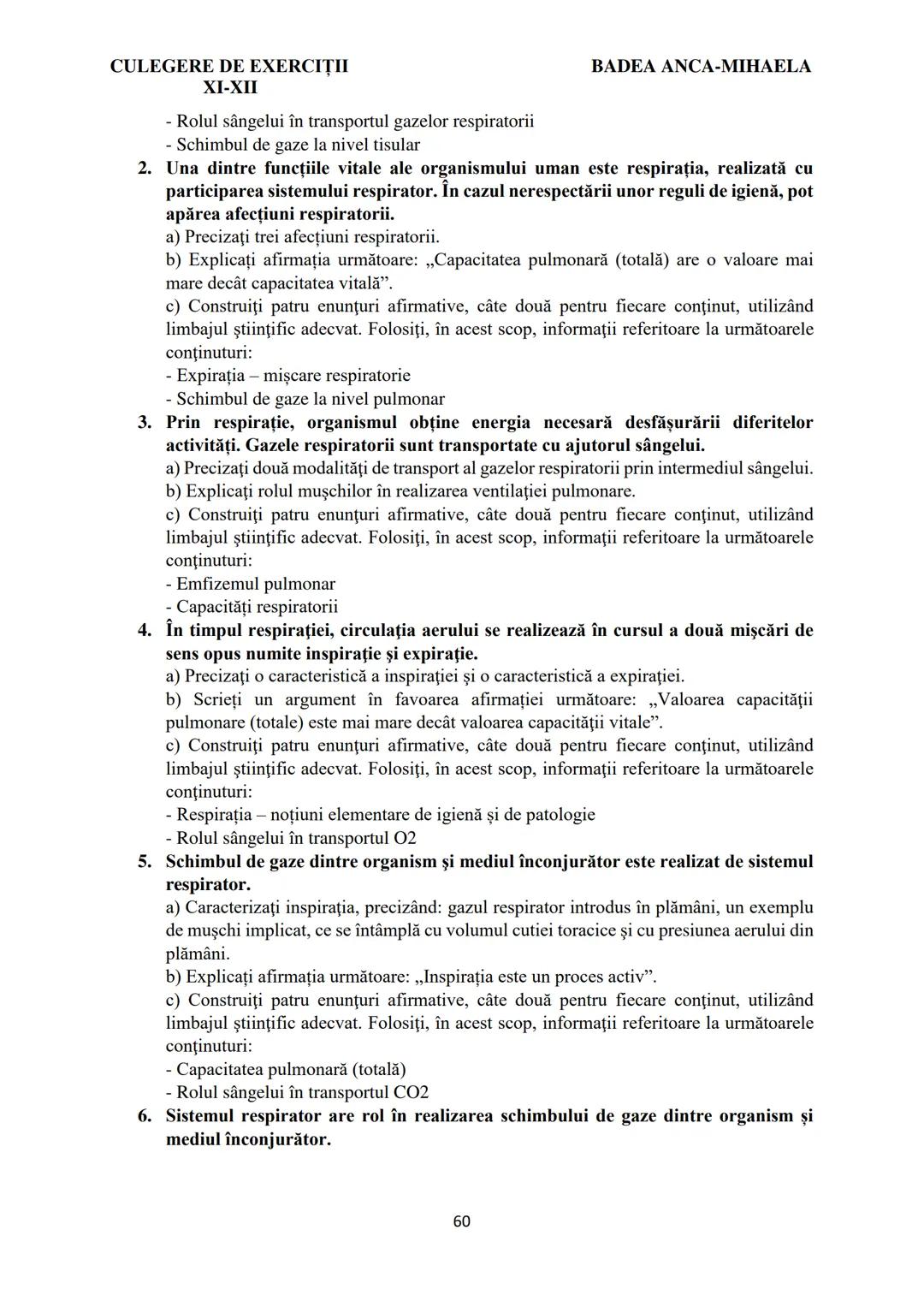 BADEA ANCA-MIHAELA
ISBN 978-973-0-37214-4

BIOLOGIE
CULEGERE DE EXERCIȚII
XI-XII

Reşiţa,
2022 CULEGERE DE EXERCIȚII
XI-XII

BADEA ANCA-MIHA