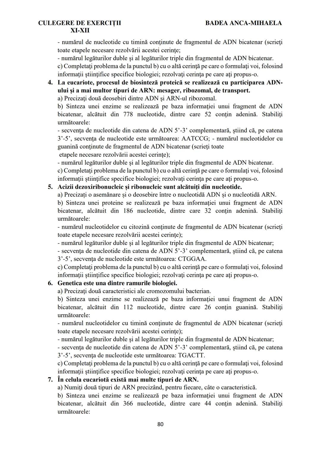 BADEA ANCA-MIHAELA
ISBN 978-973-0-37214-4

BIOLOGIE
CULEGERE DE EXERCIȚII
XI-XII

Reşiţa,
2022 CULEGERE DE EXERCIȚII
XI-XII

BADEA ANCA-MIHA