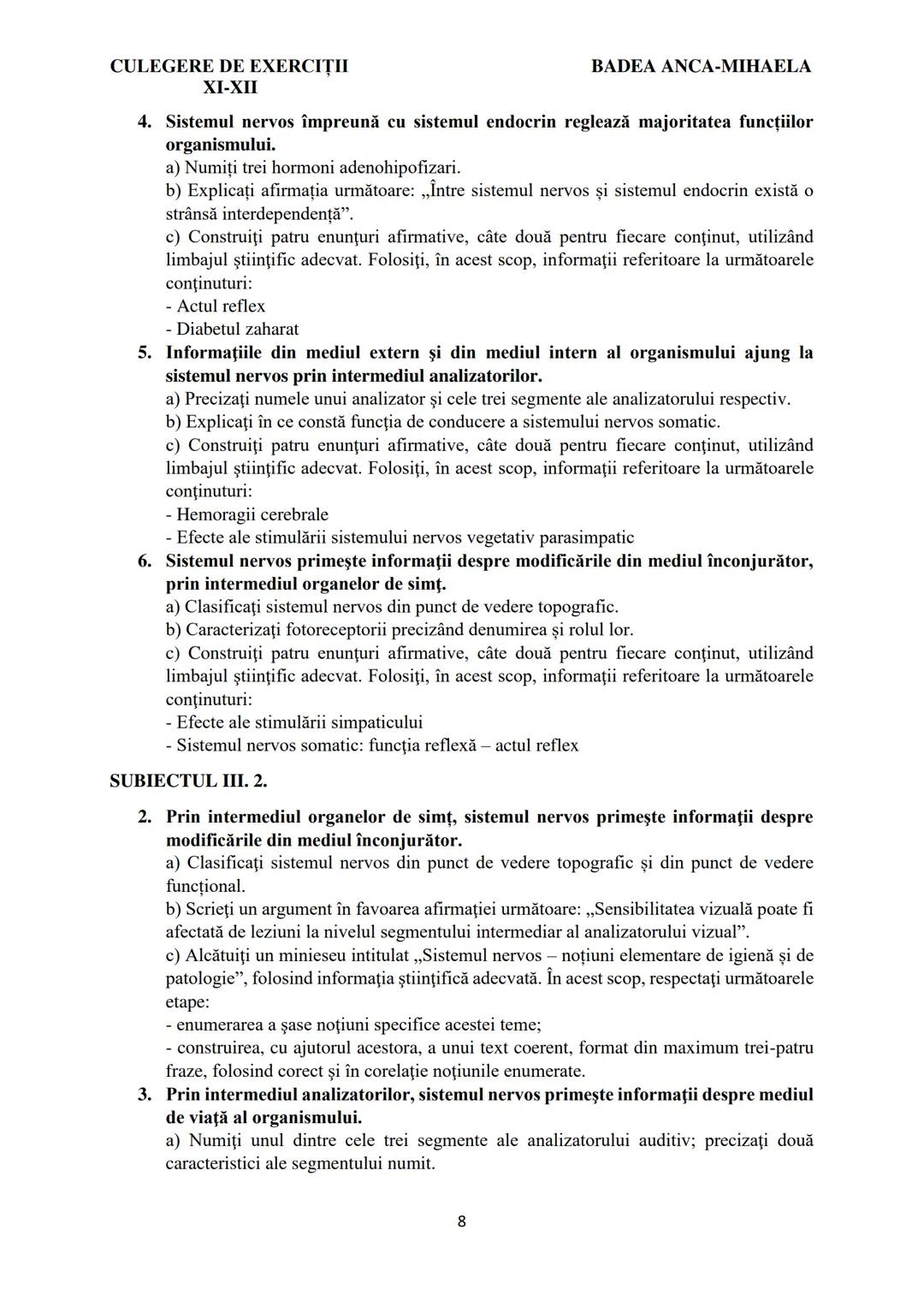 BADEA ANCA-MIHAELA
ISBN 978-973-0-37214-4

BIOLOGIE
CULEGERE DE EXERCIȚII
XI-XII

Reşiţa,
2022 CULEGERE DE EXERCIȚII
XI-XII

BADEA ANCA-MIHA