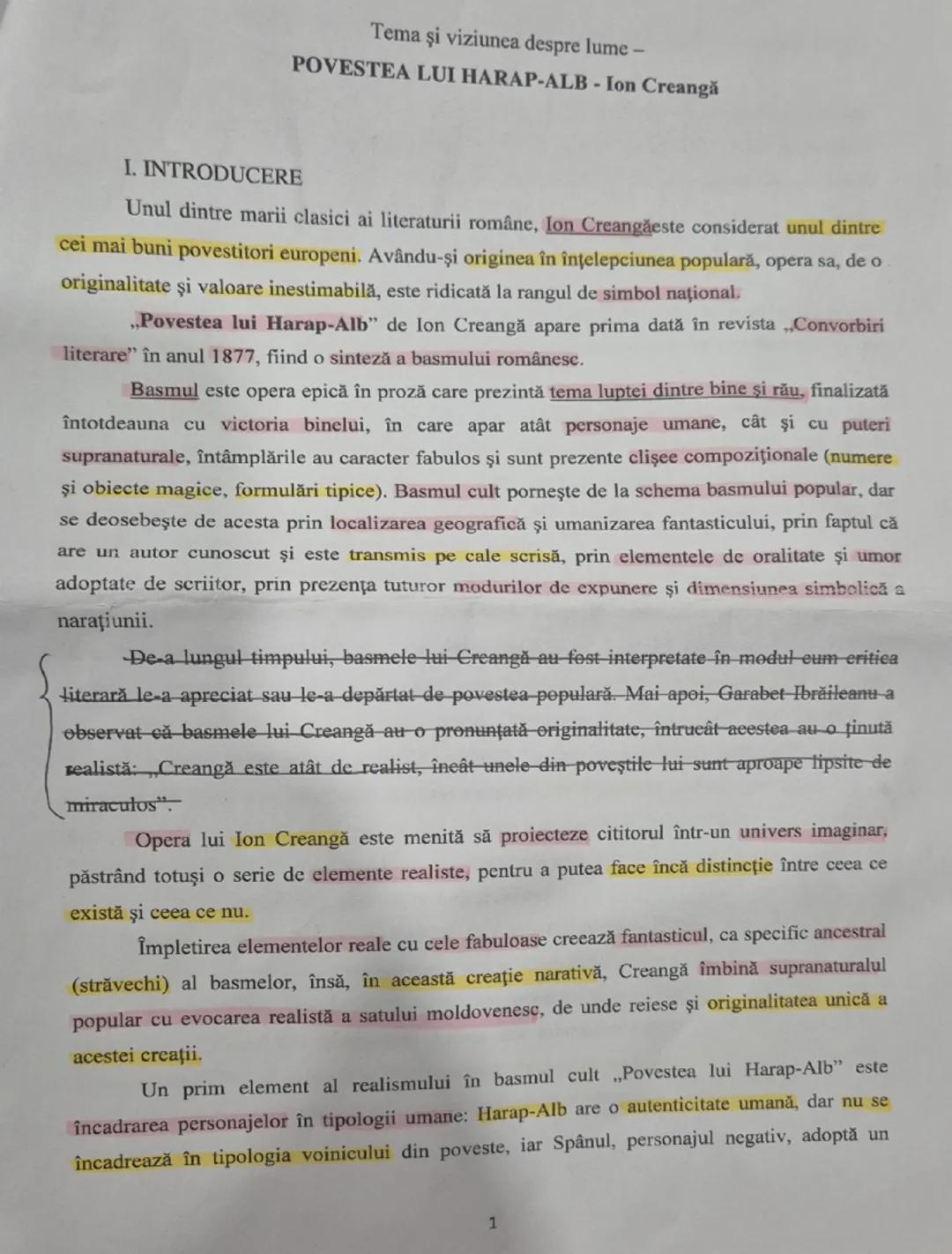 Harap Alb - Rezumat și Tema Eseu BAC