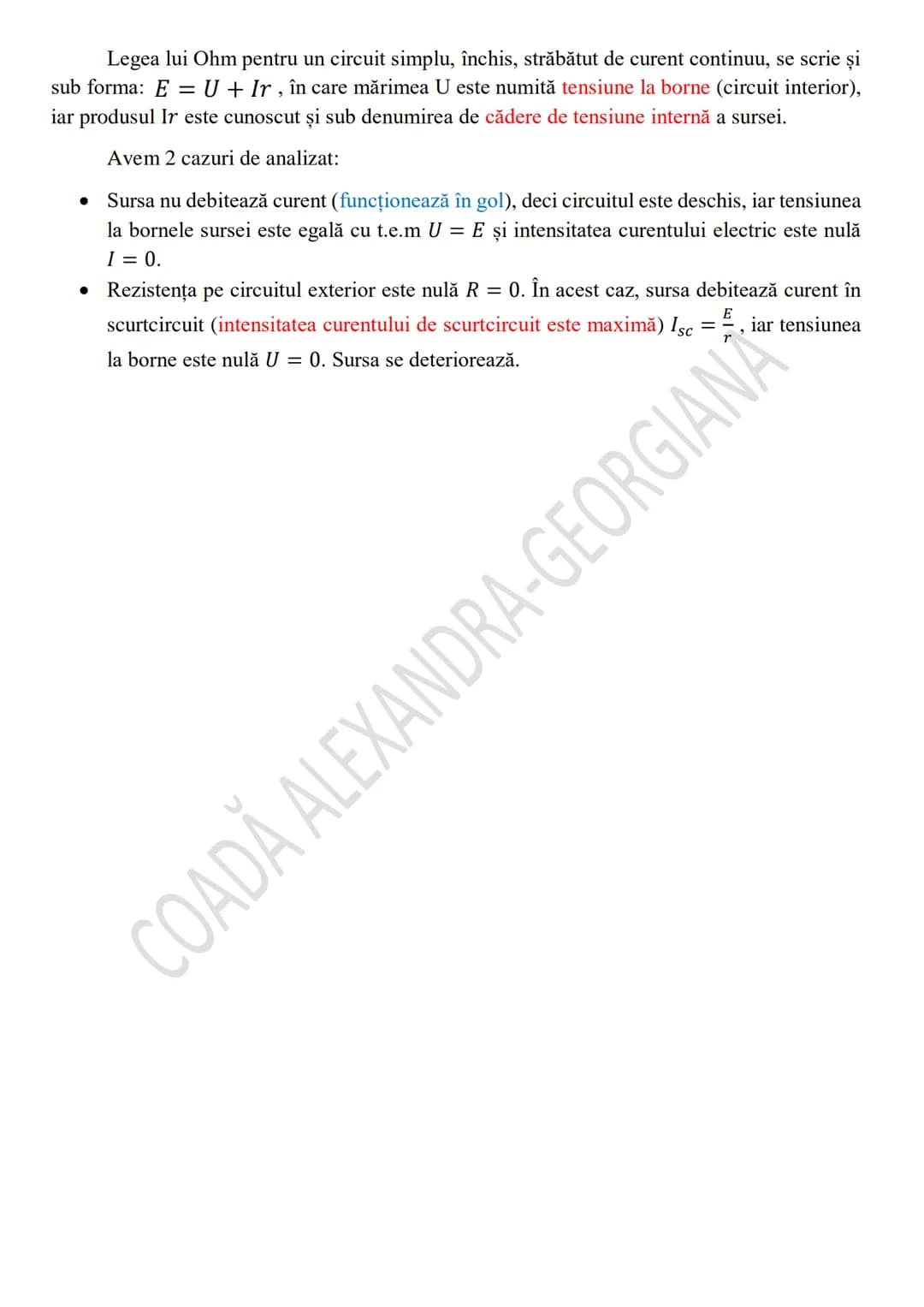 --- OCR Start ---
Rezistenţa unui conductor
Experimental se constată că valoarea rezistenței unui conductor omogen, liniar, la
temperatură c