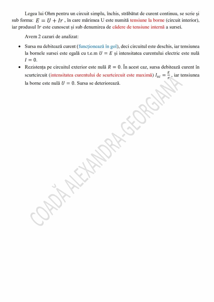 --- OCR Start ---
Rezistenţa unui conductor
Experimental se constată că valoarea rezistenței unui conductor omogen, liniar, la
temperatură c