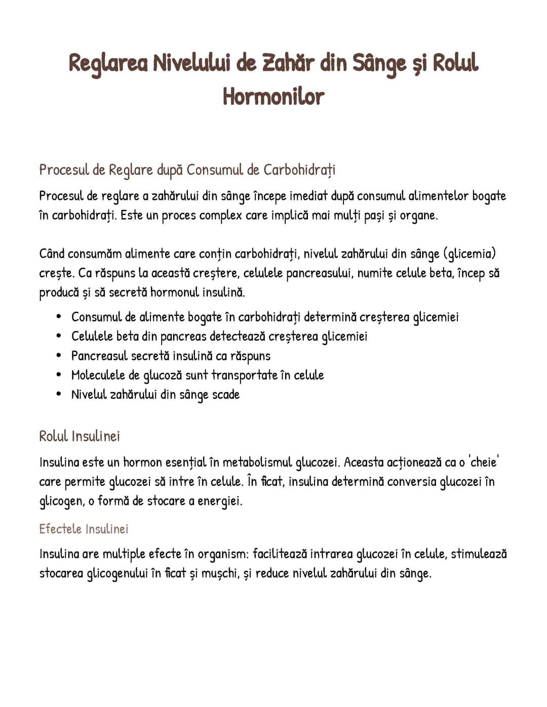 Reglarea Nivelului de Zahăr din Sânge și Rolul Hormonilor
