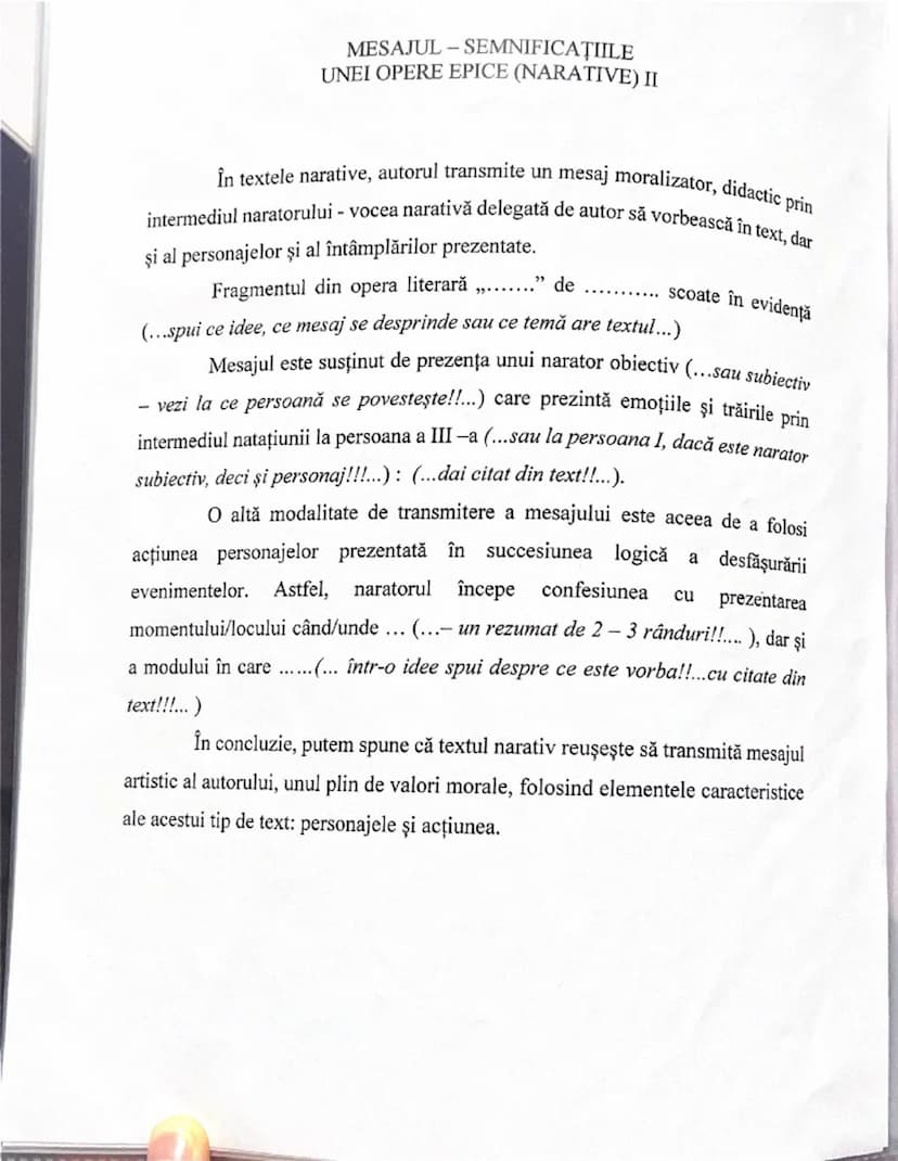 # GENUL DRAMATIC (I)
-argumentare-
Opera literară
..(titlul), de
(numele
autorului), aparţine genului dramatic, întrucât ideile și sentiment