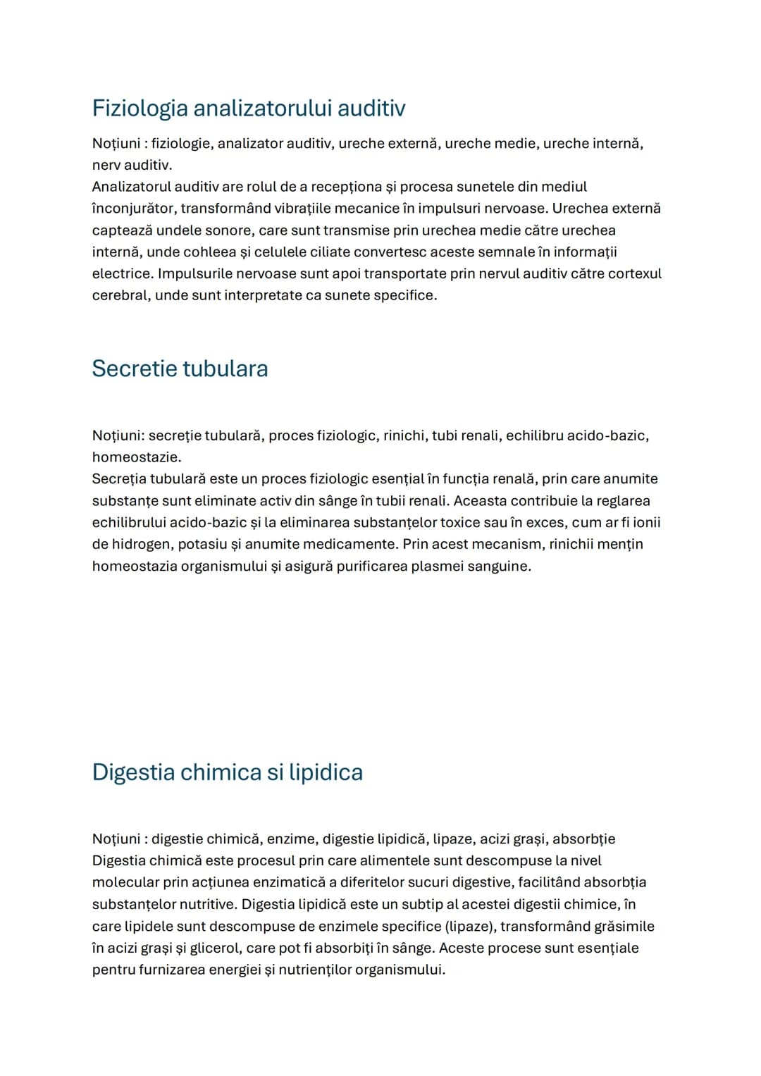 --- OCR Start ---
Funcţia heterocatalitică a materialului genetic
1
Fiziologia intestinului gros...
1
Concepţia şi naşterea.
1
Transportul s