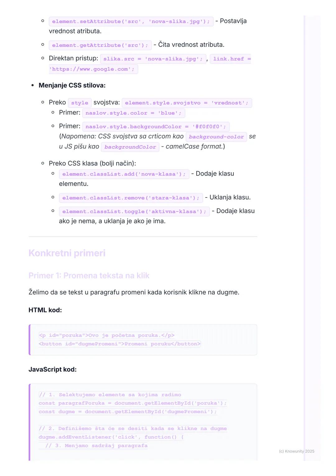 # JavaScript - manipulacija
DOM-om

Uvod u DOM i zašto je važan

JavaScript nam omogućava da veb stranice budu interaktivne. Da bi to
mogao 