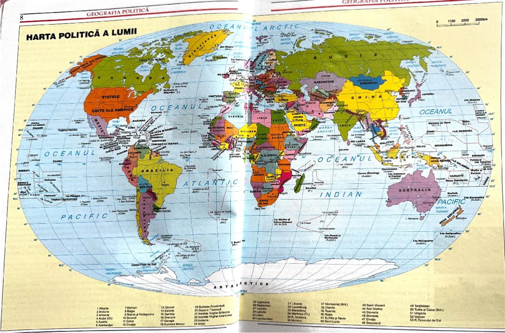 8
GEOGRAFIA POLITICĂ
HARTA POLITICĂ A LUMII
(Hawall)
Tropical Recutul
L
UNITE
MAREA
BEAUSCH
STATELE
UNITE ALE AMERICI
MEXIC
Solle
Hadron
Bal