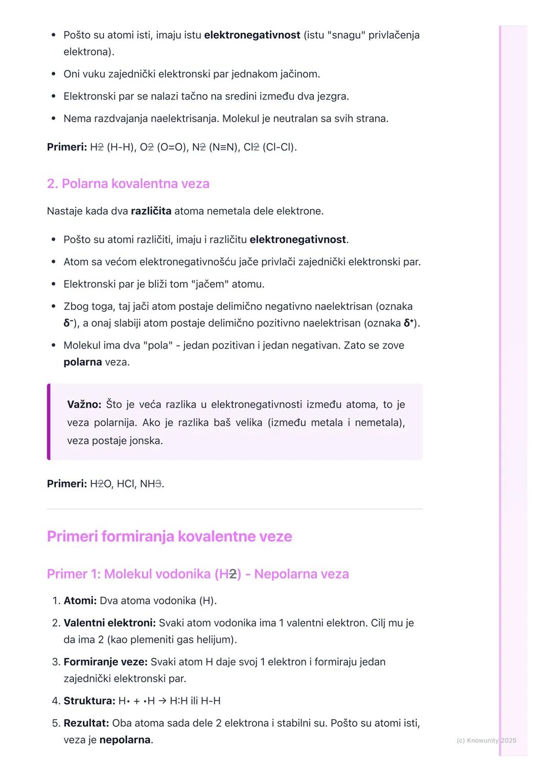 # Kovalentna veza

Šta je kovalentna veza?

Kovalentna veza je hemijska veza koja nastaje između atoma nemetala.
Ključna stvar je da atomi d