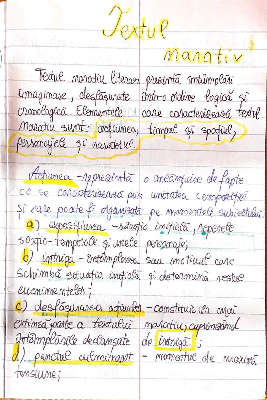 Structura textului narativ și momentele subiectului