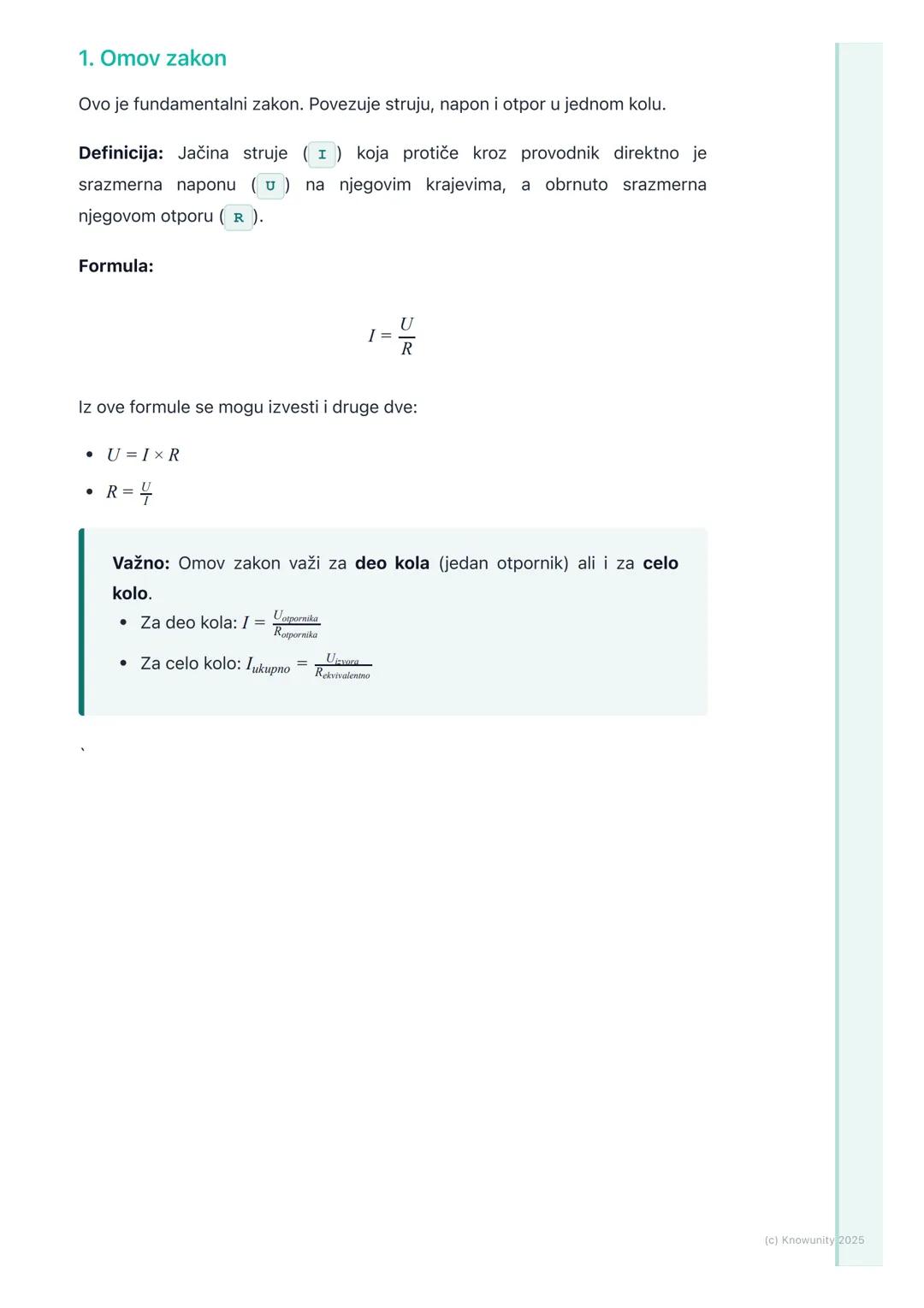 # Osnovni zakoni jednosmerne i
naizmenične struje

Uvod u osnovne zakone struje

Ovo su najvažniji zakoni u elektrotehnici, osnova za sve. B
