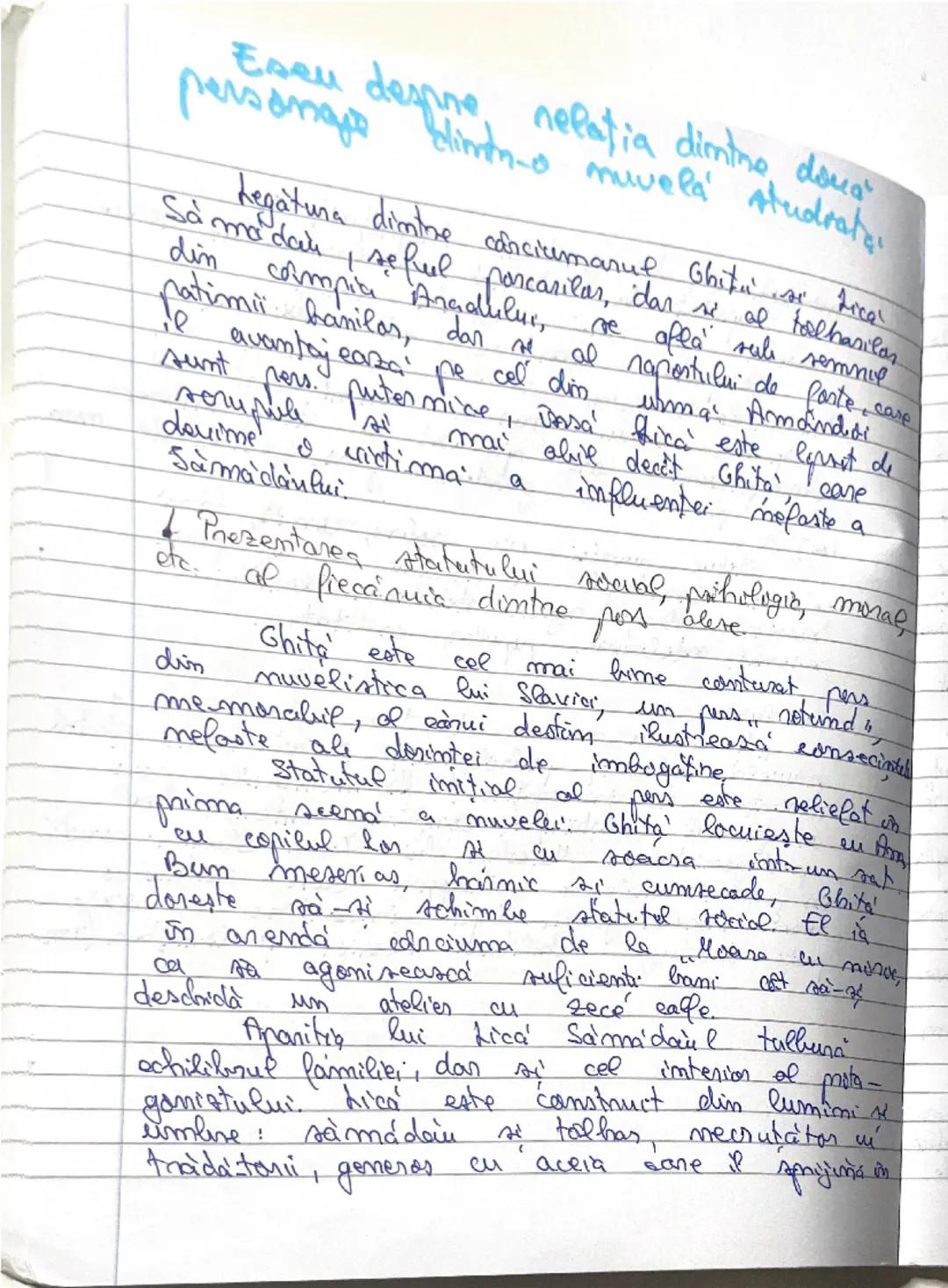 # Eseu despre relația dintre doua
personaje dintr-o muvela Atudratçı

Legătura dintre cârciumarul Ghiță și "arcos"
Soțul moșului, șeful panc