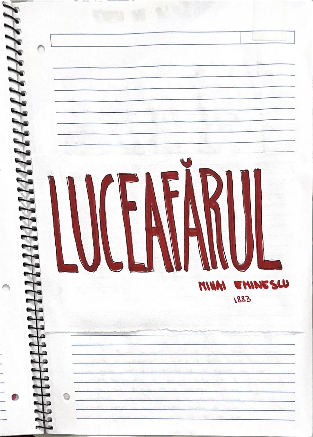 ## LUCEAFĂRUL

MIHAI EMINESCU
1883 # ESEU DE BAZA
Luceafărul de Mihai Eminescu este a praia romantică,
publicată în revista "Convorbiri lite