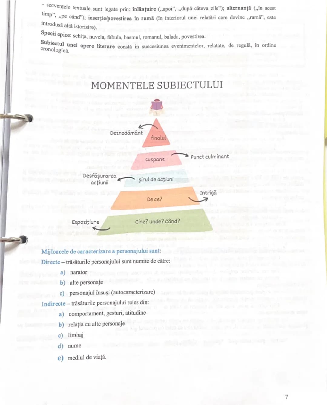 --- OCR Start ---
TEXTUL EPIC (narativ literar)
Textul epic = operă narativă în proză sau în versuri, în care se relatează întâmplări reale 