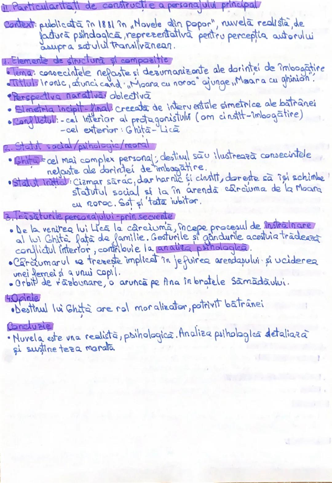 Moare cu noroc - loan Slavici
I. Tema şi viziunea despre lume
Context: publicată în 1881 în "Novele din popor", nuvelă realistă, de factură
