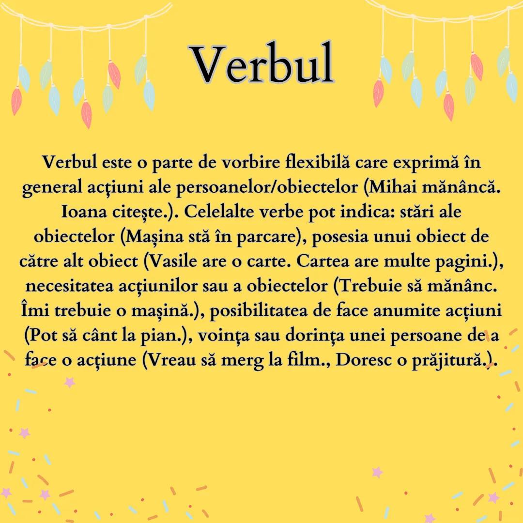 # Verbul
Evaluare Națională 2024 Verbul
Verbul este o parte de vorbire flexibilă care exprimă în
general acțiuni ale persoanelor/obiectelor 