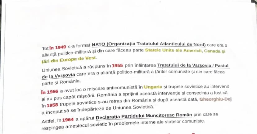 # România în timpul Războiului
Rece

Războiul Rece reprezintă un conflict politic economic şi ideologic pentru dominarea
lumii între Uniunea