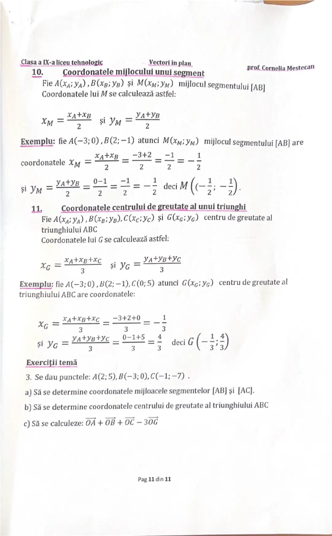 --- OCR Start ---
Vectori în plan
prof. Cornelia Mestecan
Clasa a IX-a liceu tehnologic
ÎNMULŢIREA VECTORILOR CU SCALARI (NUMERE REALE). VEC