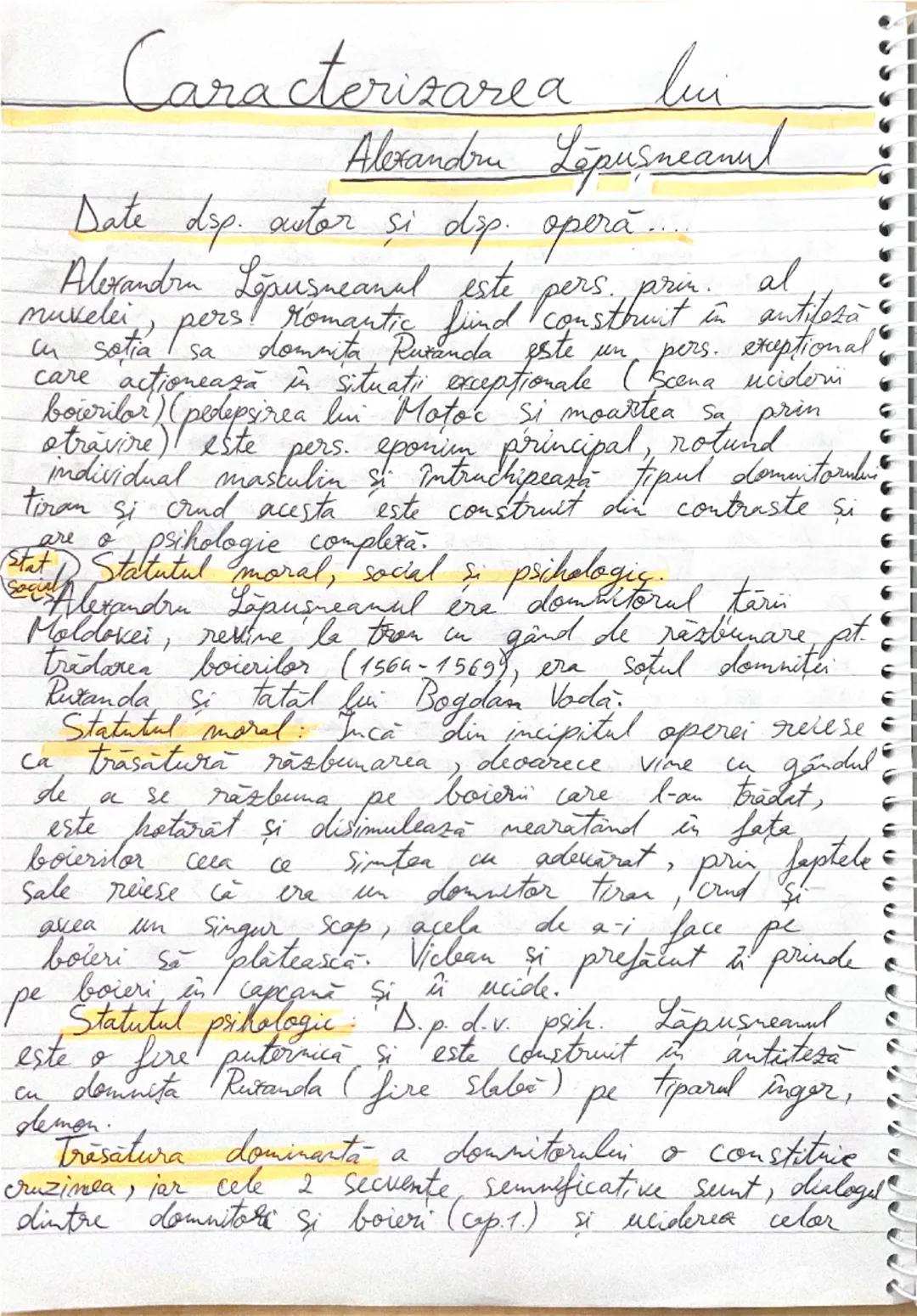 Caracterizarea lui Alexandru Lăpușneanul în Eseu Literar