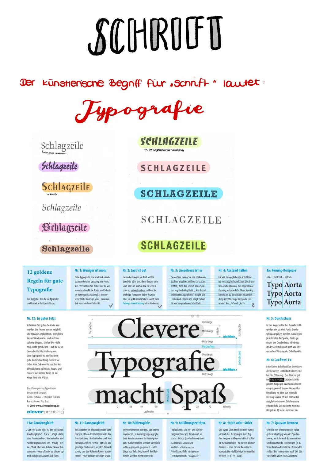 # SCHROED

Der künstienische Begriff für „Scninft" lautet:

# Jypografie

SCHLAGZEILE

Schlagzeile

Schlagzeile

SCHLAGZEILE

SCHLAGZEILE

S